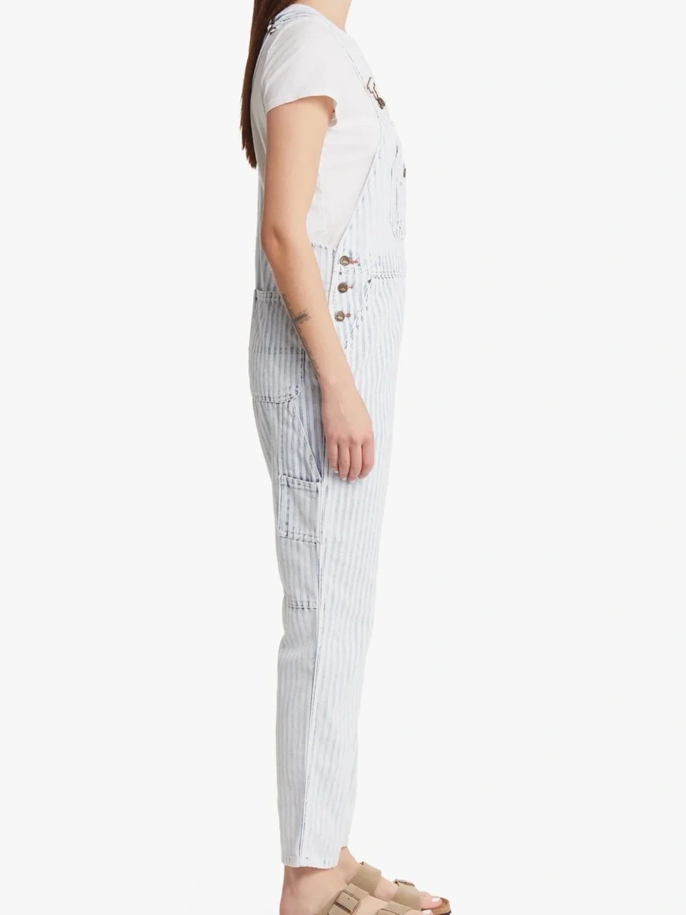 Faherty Topsail Stripe Straight Leg Overalls